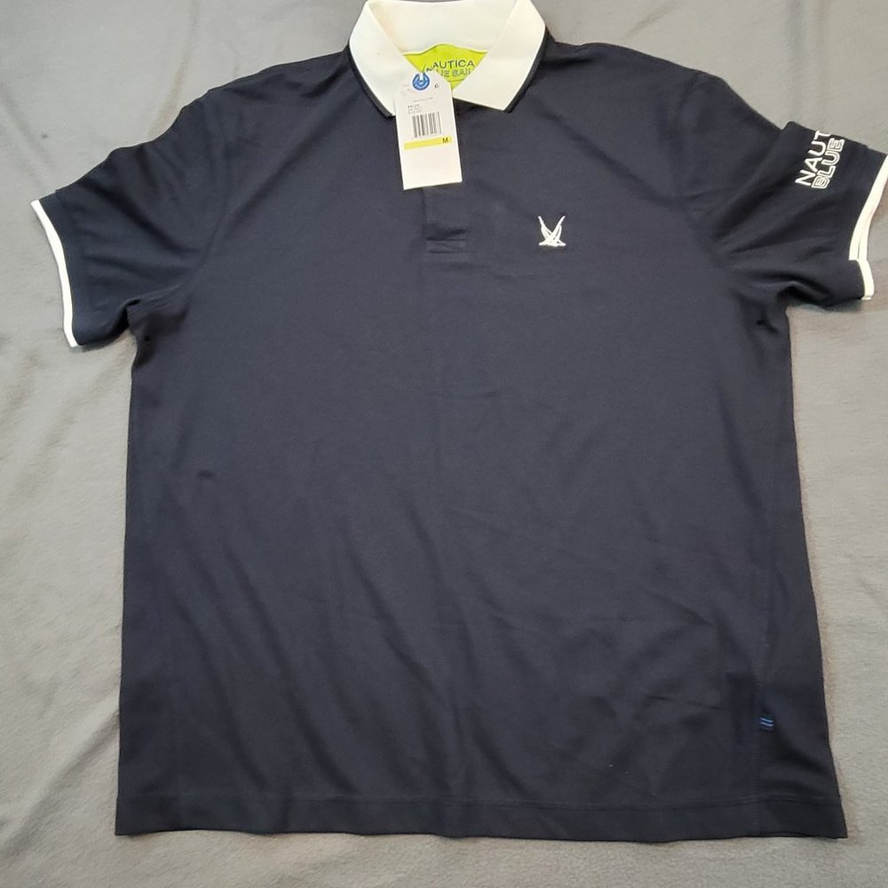 NAUTICA MEN BLUE SAIL CLASSIC FIT POLO NAVY MEDIUM